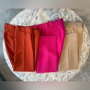 Talbots set of 3 Hampshire Ankle Pants size 6P - Red, Pink, Tan